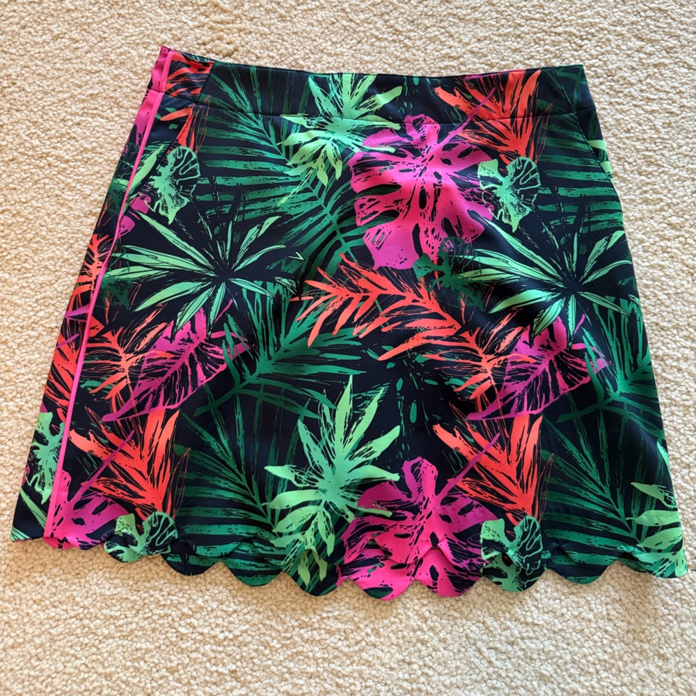 Tropical Print Scalloped Hem Skirt golf 6 worn once